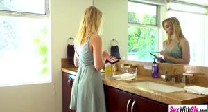 Incredible little stepsis Anastasia Knight swallowed stepbrothers stick