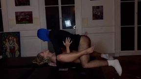 Bonnie blue gang-ban C gives a hot doggy style blowjob