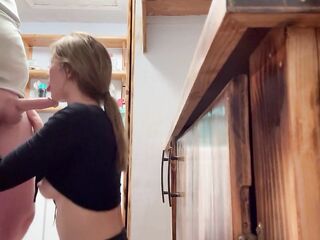 Teen Babysitter Sneak Bang in Pantry