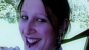 Gothic Brunette Hitchhiker Lou-ann Pays For Ride With Hardcore Anal Sex