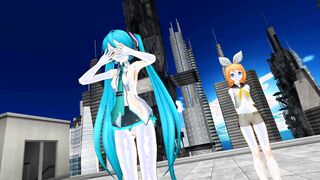 【MMD】Chokomaji ☆ Big [HC type Miku Mu-bu type Rin]【R-18】