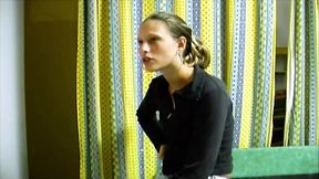 A small titted German chick gets her tight muff smashed