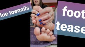 Foot Tease Blue Toenails