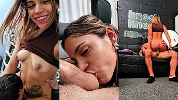 My neighbor invites me to her apartment and we ended up screwing up in the armchair! 🔞💦