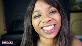 Lovely Skinny Brunette Evelyn Sucks A Big Cock And Gets Her Pussy Fucked!