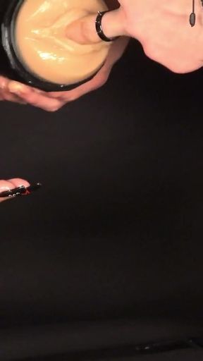 Unforgettable moment from &quot;My stepsister is my toy holder so i can fuck this pussy shaped toy and cum inside. Cum on hands.&quot;