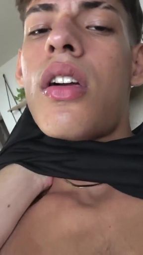 Hot slim twink latino boy huge dick handjob   Clip 1