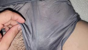 Step Sister Spreads Her Legs to Caress Her Pussy, Creampie