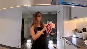Leon Lambert - Sexy And Hot Girl In The Kitchen Of Dormitory Only With A Nightie Gets Bored And Ignored