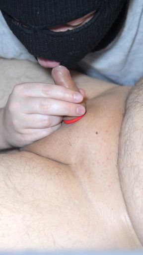 A friend plays with my little uncut cock   Clip 1