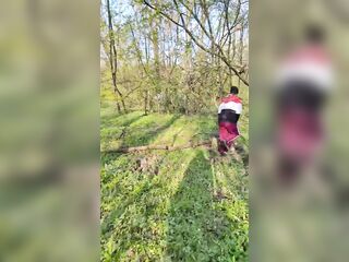 In public a quick oral in the forest with oral cum! Adorable!