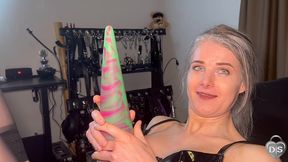 anal training with a new dildo