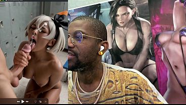 Ebony Pokemon Trainer Jerking Off A Cock Until Her Face Gets Cum Covered, AI Generated