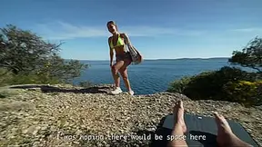 Some stranger on a nudist beach, and I lost control  A huge load of spunk all over my face  POV