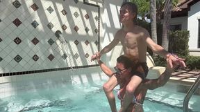 milf lifts twink in hot tub- taperedphysique and frank fun size