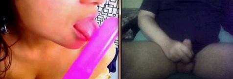 Me and my princess masturbating together via webcam