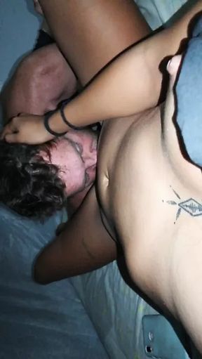 18 year old gets her pussy licked and plays with cucumber