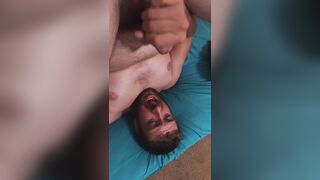 Slow-maneuverability spunk and x2 self facial cumshot