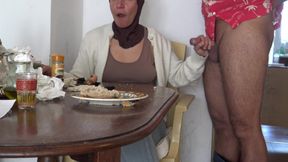 Kinky Turkish Step Mom Swallows Step Sons Cum for Breakfast