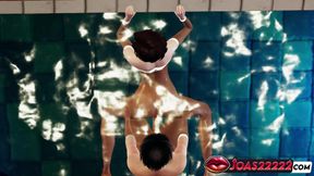 Pool 3D Hentai with Hot Hitomi Underwater Sex in Doggystyle and Missionary Pose Leading to a Huge Cumshot