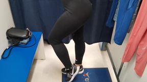 Big-Ass Babe in Workout Leggings at the Fitting Room