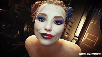 Futa Catwoman gets pounded by Harley Queen's big toy