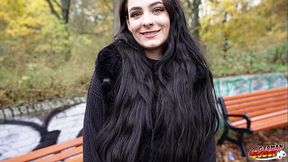 GERMAN SCOUT - Pink Bush saggy Tits Girl Alexa Throat Pick Up for Casting Fuck