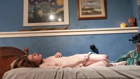 Petite transgender moans like a bitch while orgasm denied with magic wand