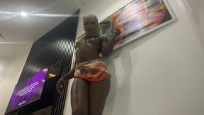 Dark velvet moves her body in a sexy way