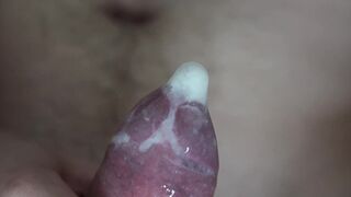 CLOSE UP: Protection Getting off + Cramming with Spunk