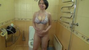 Pissing and desperating a lot in the toilet