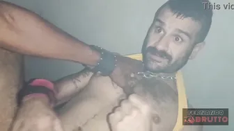 Latin twink cruises big black cock in club dungeon