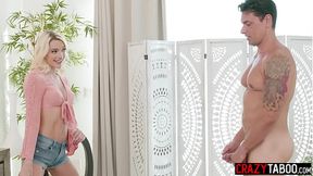 Naughty blonde Kenna James wants to watch boyfriend while he masturbates