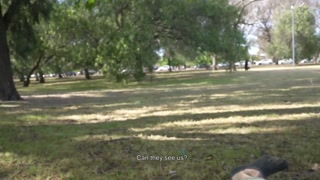How does a day at the park end up with a public blowjob? - Cute teen swallows cum