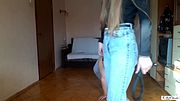 FFM session #151 Double riding. Young mistresses use the collared slave as a human pony riding him changing their positions on his back