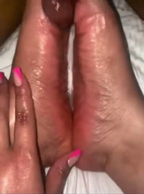 She made me lay on my stomach to give me a FootJob