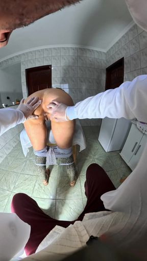 Little Blind Had Orgasms with the Pussy Lick and Anal Penetration From the Gynecologist