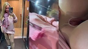 petite exhib dans l ascenseur en sortant diner