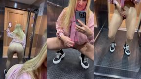 petite exhib dans l ascenseur en sortant diner