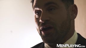 Beefy suited hunks Beau Butler and Sir Peter ravenously bareback