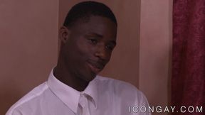 Ebony bottom guy takes it up the rear from hung white stud