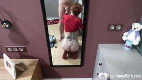 ”Beautiful ginger devours my hard pulsating schlong”