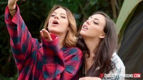 DigitalPlayground - Babes Evelin & Whitney doing girl on girl while camping