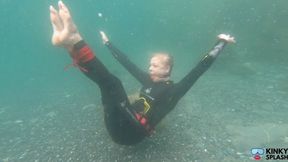 Ocean Rope Bondage with Ballgag in Wetsuit - AVI