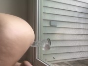 Fucking my window while traffic goes by