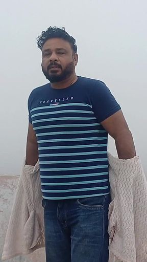 Indian Daddy Takes off His Clothes in Freezing Winter Fog