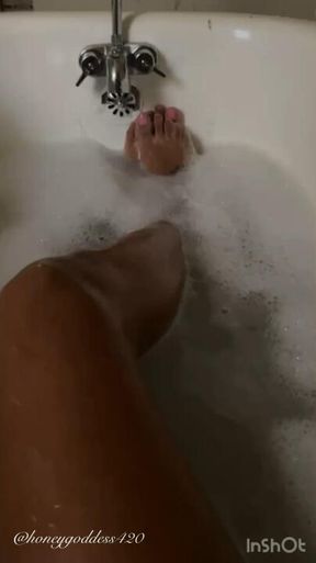 My sexy feet in my bath water.