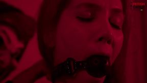 The Enigmatic and two Latin submissive girls, a busty blonde and a redhead with a big ass