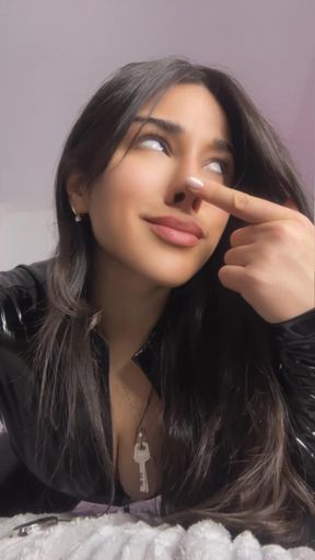 Amateur teen with a nose fetish plays on OnlyFans