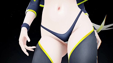 Hatsune Miku Undressing Dancing Icy Song Hentai Vocaloid MMD 3D Blonde Hair